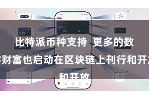 比特派币种支持  更多的数字财富也启动在区块链上刊行和开放